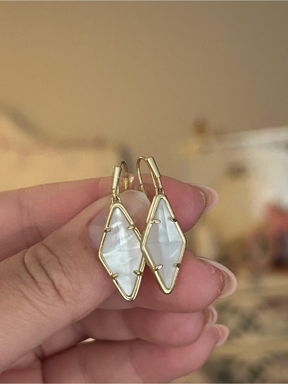 Kendra Scott Gold Kite Drop Earrings with Mother-of-Pearl